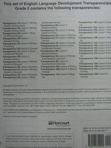 (image for) California Excursions 5 ELD Transparencies (CA)(Pk)