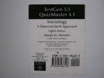 (image for) Sociology 8th Edition TestGen 5.5 QuizMaster 4.1 (CD)