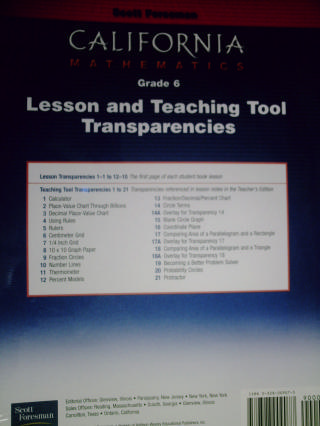 (image for) California Mathematics 6 Lesson & Teaching Tool (CA)(Binder)