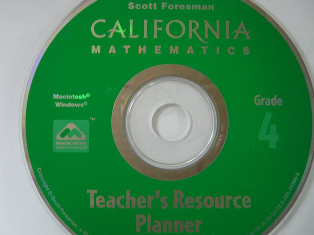 (image for) California Mathematics 4 Teacher's Resource Planner (CA)(CD)