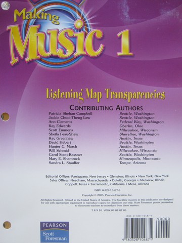 (image for) Making Music 1 Listening Map Transparencies (Pk) by Campbell,