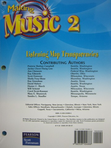 (image for) Making Music 2 Listening Map Transparencies (Pk) by Campbell,