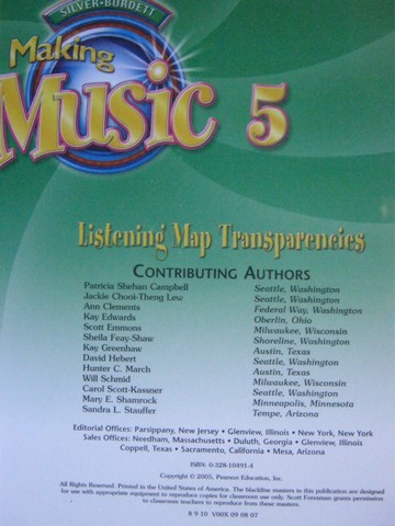(image for) Making Music 5 Listening Map Transparencies (Pk) by Campbell,