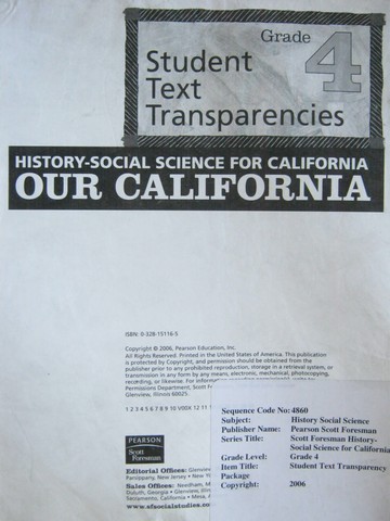 (image for) History-Social Science for California 4 Text Transparencies (Pk)