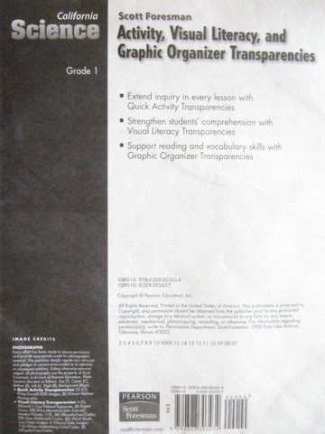 (image for) California Science 1 Activity Transparencies (CA)(Pk)