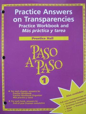 (image for) Paso A Paso 1 Practice Answers on Transparencies (P)