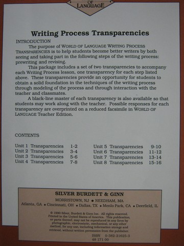 (image for) World of Language 1 Writing Process Transparencies (Pk)