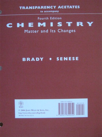 (image for) Chemistry Matter & Its Changes 4e Transparency Acetates (Pk)