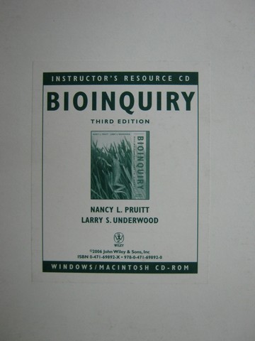 (image for) Bioinquiry 3rd Edition Instructor's Resource CD (TE)(CD)