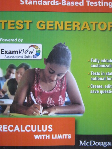 (image for) Precalculus with Limits Test Generator (CD) by Larson, Hostetler