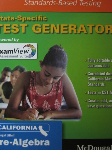 (image for) ML California Pre-Algebra State-Specific Test Generator (CA)(CD)