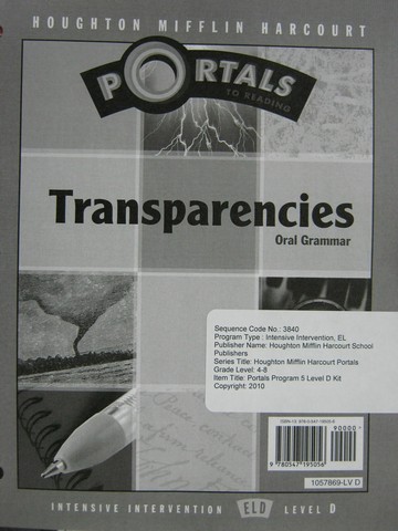 (image for) Portals to Reading D ELD Oral Grammar Transparencies (Pk)