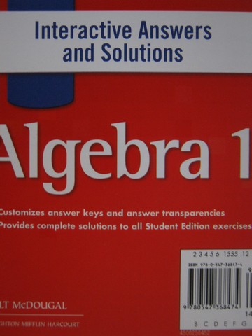 (image for) Algebra 1 Interactive Answers & Solutions (CD)