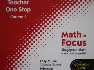 (image for) Math in Focus Course 1 Common Core Teacher One Stop (TE)(CD)