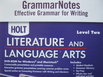 (image for) Holt Literature & Language Arts Level 2 GrammarNotes (DVD)