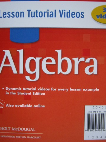 (image for) Algebra 1 Lesson Tutorial Videos (DVD)