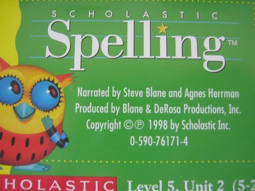 (image for) Scholastic Spelling 5 Audio Cassettes Pack (Pk) by Blane,