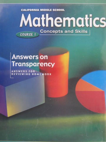 (image for) California MS Mathematics Course 1 Answers on Transpare (Binder)