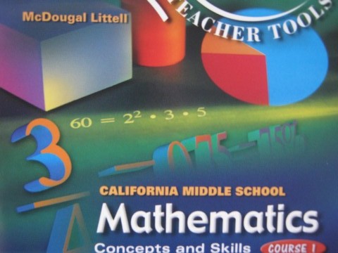 (image for) California MS Mathematics Course 1 Electronic Teacher Tools (CD) - Click Image to Close