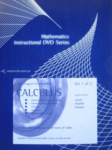 (image for) Calculus 8th Edition Instructional DVD (DVD) by Larson,