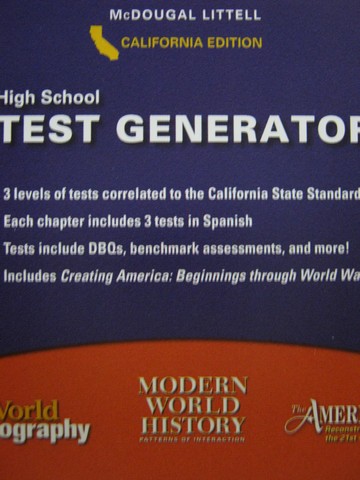 (image for) High School Social Studies Test Generator (CA)(CD)
