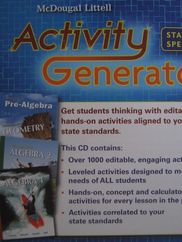 (image for) Pre-Algebra Algebra 1 Algebra 2 Activity Generator (CD)