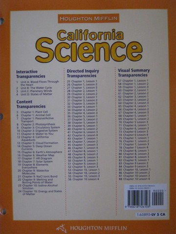 (image for) California Science 5 Teaching Transparencies (CA)(Pk)