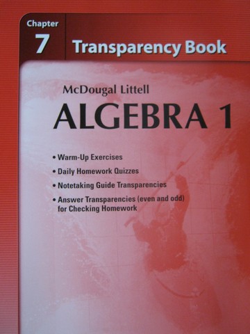 (image for) Algebra 1 Chapter 7 Transparency Book (P) by Larson, Boswell