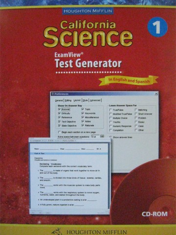 (image for) California Science 1 ExamView Test Generator (CA)(P)