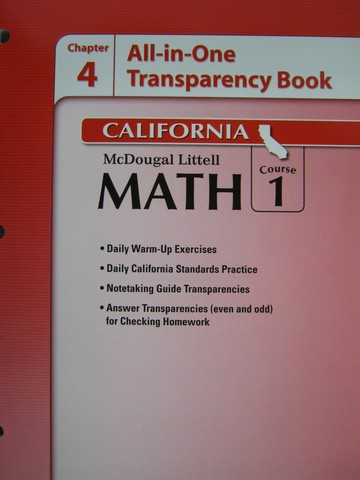 (image for) ML Math Course 1 Chapter 4 All-in-One Transparency Book (CA)(P)