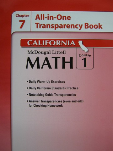 (image for) ML Math Course 1 Chapter 7 All-in-One Transparency Book (CA)(P)