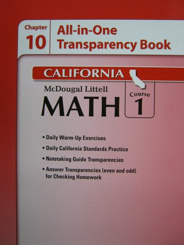 (image for) ML Math Course 1 Chapter 10 All-in-One Transparency Book (CA)(P)