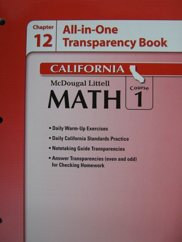 (image for) ML Math Course 1 Chapter 12 All-in-One Transparency Book (CA)(P)