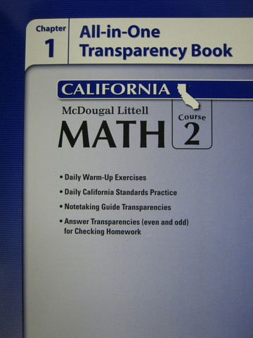 (image for) ML Math Course 2 Chapter 1 All-in-One Transparency (CA)(P)