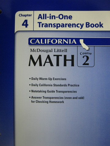 (image for) ML Math Course 2 Chapter 4 All-in-One Transparency (CA)(P)