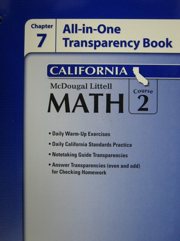 (image for) ML Math Course 2 Chapter 7 All-in-One Transparency (CA)(P)