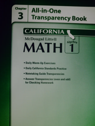 (image for) ML Math Algebra 1 Chapter 3 All-in-One Transparency (CA)(P)