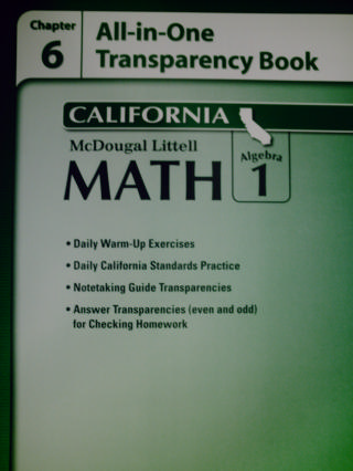 (image for) ML Math Algebra 1 Chapter 6 All-in-One Transparency (CA)(P)