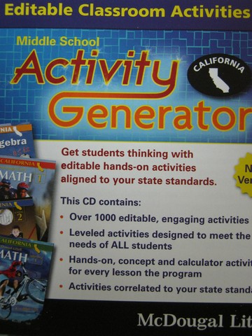 (image for) California Math Middle School Activity Generator (CA)(CD)