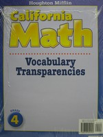 (image for) California Math 4 Vocabulary Transparencies (CA)(Pk)