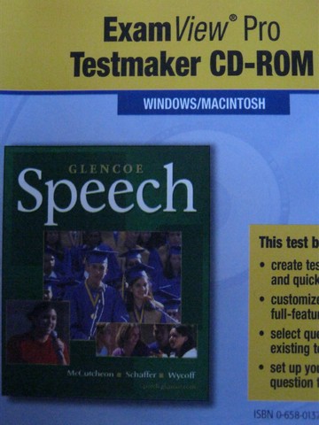 (image for) Glencoe Speech ExamView Pro Testmaker CD-ROM (CD) by McCutcheon,
