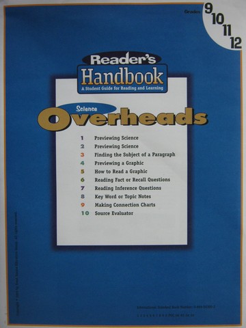 (image for) Reader's Handbook 9-12 Science Overheads (Pk) by Burke, - Click Image to Close