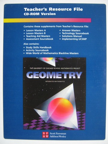 (image for) UCSMP Geometry Teacher's Resource File CD-ROM (TE)(CD)