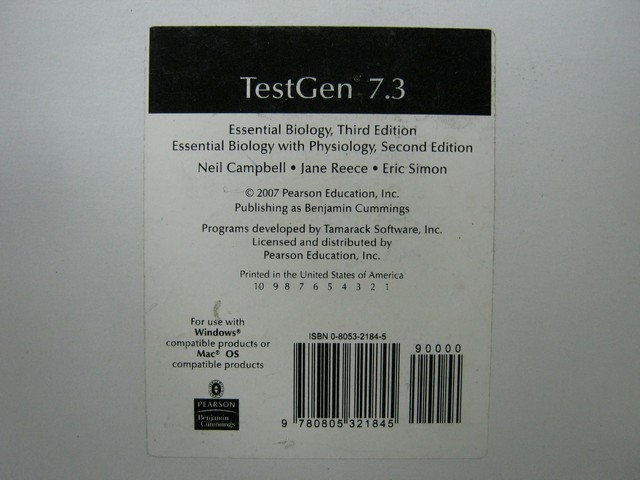 (image for) Essential Biology 3e/Essential Biology 2e TestGen 7.3 (CD)