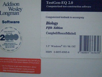 Biology 5th Edition TestGen-EQ 2.0 Computerized Testbank (Box)