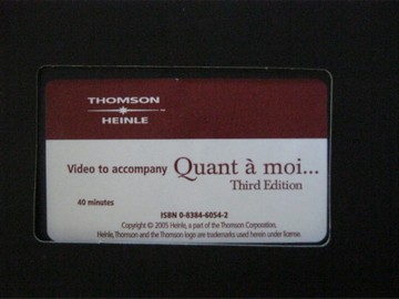(image for) Quant a moi 3rd Edition Video (VHS)