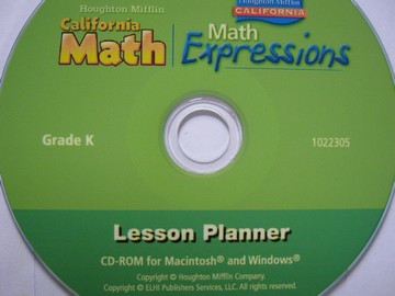 (image for) California Math / Math Expressions K Lesson Planner (CD) - Click Image to Close