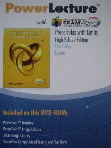 (image for) Precalculus with Limits 3rd Edition PowerLecture (DVD) by Larson