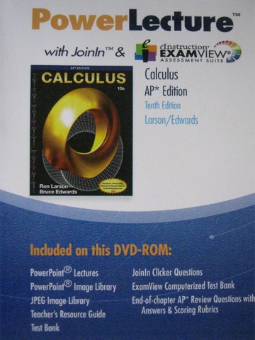 (image for) Calculus 10th Edition AP Edition PowerLecture (DVD) by Larson,