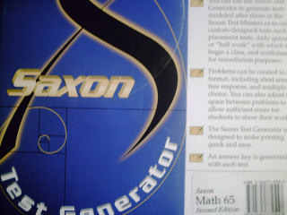 (image for) Saxon Math 65 2nd Edition Test Generator (CD)(PK)